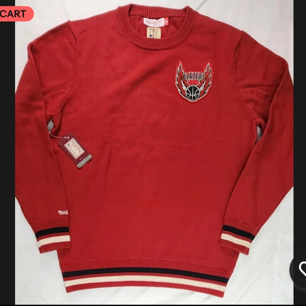🏀PORTLAND TRAILBLAZERS SWEATER-MITCHELL & NESS🏀NWT‼️